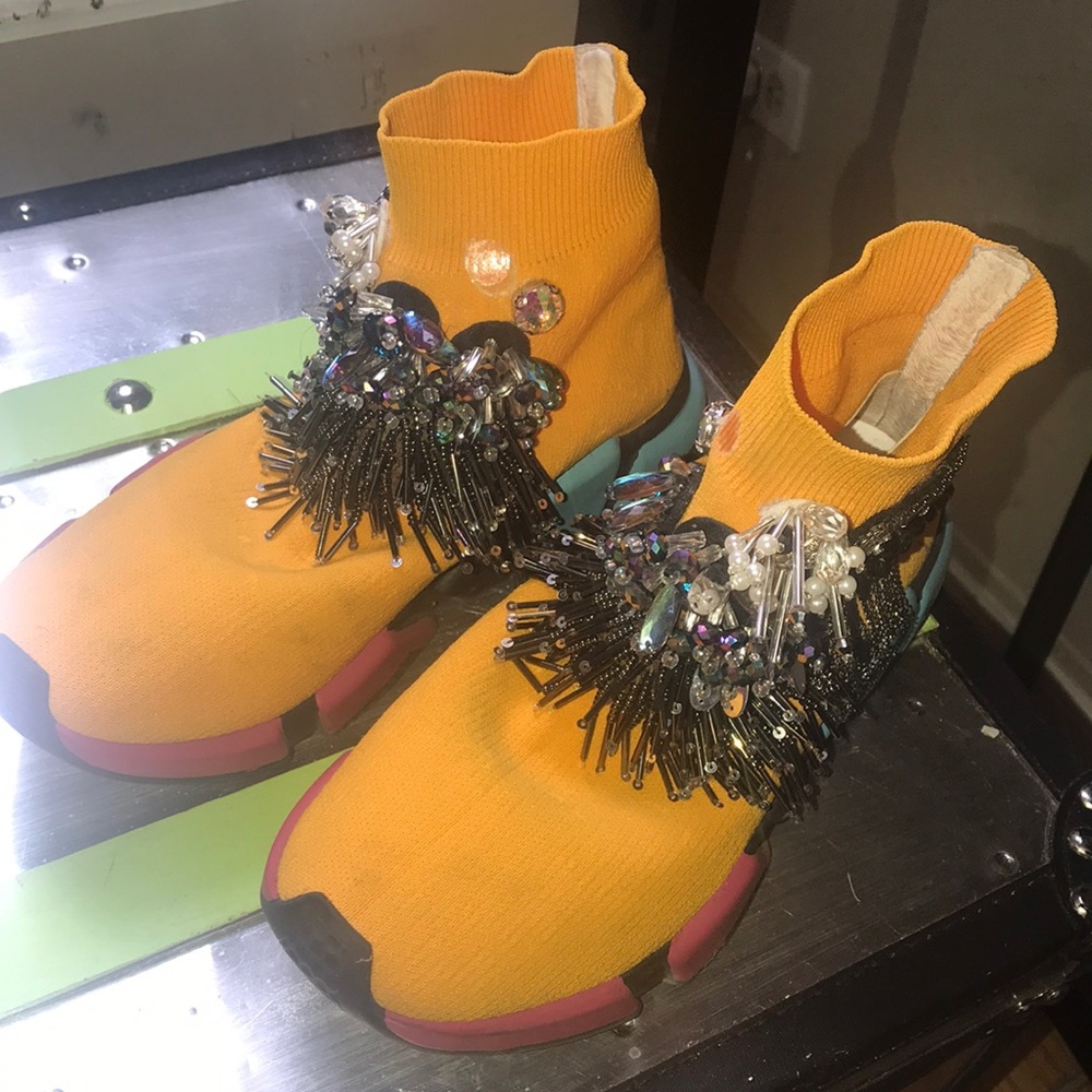 Bedazzled running shoes size 8